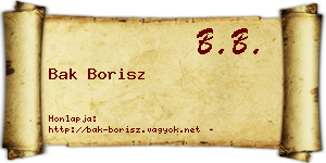 Bak Borisz névjegykártya